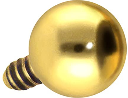 PIERCINGLINE Titan Schraubkugel mit Gewinde 0,9 mm KUGEL Piercing Aufsatz Ersatz Goldfarben 2 mm