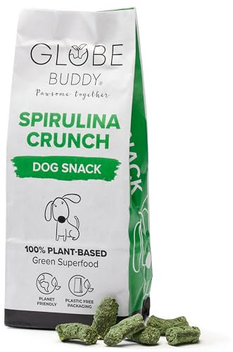 Globe Buddy Spirulina Crunch | Vegane Hundeleckerlis aus Spirulina & Gemüse | Die nachhaltige Wahl | Getreidefrei | Ohne künstliche Zusätze | 200 g