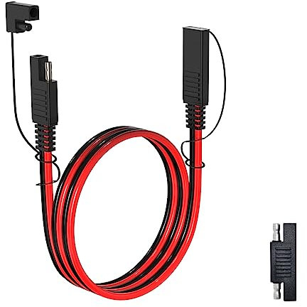 ELFCULB SAE auf SAE Verlängerungskabel,14AWG SAE Anschlusskabel mit SAE Polaritätsumkehradapter für Auto Motorräder Solarpanel(0.91M/3FT)