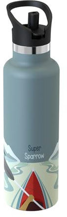 Super Sparrow Gourde Isotherme - 18/10 Ultra Léger Bouteille Isotherme - 750ml - Gourde INOX Bouche Standard - Gourde Enfant sans BPA, pour Sport, Voyages, L'école, Bureau, Maison