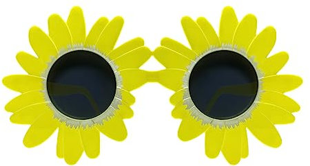 Oblique Unique® Brille Partybrille Spaßbrille Sonnenbrille für Geburtstag Jubiläum Party Fasching Karneval Accessoire (Brille Blumen - Gelb-Schwarz)