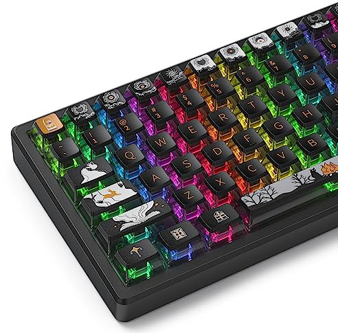 PBT-Tastenkappen, GTSP Punk Pudding, 116 Tastenkappen, 60 %, transparent, ASA-Profil, Double-Shot, mit Ersatz-Tastenkappen, US-Layout, für vollständige, 75 %, 65 %, 60 % mechanische Tastaturen, Design