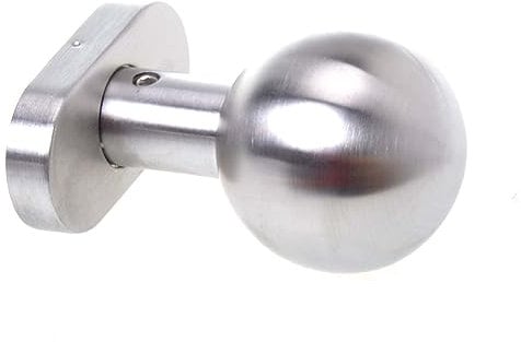 Aqbau® Türknauf drehbar, Kugel auf ovalrosette, Türknopf edelstahl, Knopfdrücker, Drehknauf tür, Kugelknopf Silber für Außen- & Innenbereich Türbeschlag