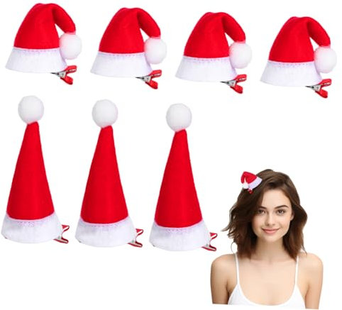 12 Pièces Mini Pinces À Cheveux Chapeau De Père Noël Pinces À Cheveux Chapeau De Père Noël Épingle À Cheveux Barrettes À Cheveux De Noël Pinces Crocodile De Pour