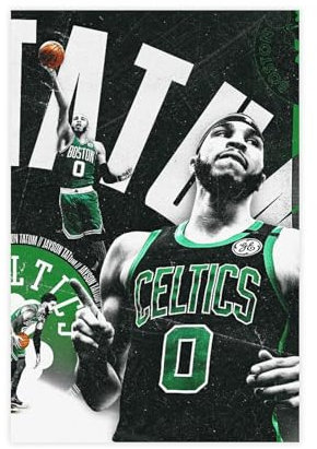 Basketballspieler Jayson Tatum Farbposter Leinwand Poster Schlafzimmer Dekor Sport Landschaft Büro Zimmer Dekor Geschenk Unrahmen-Stil 20 x 30 cm