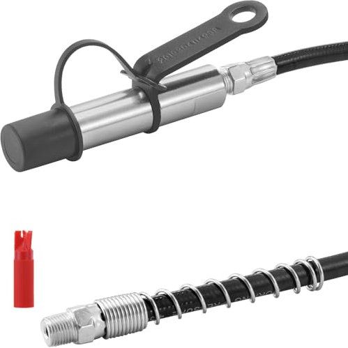VEVOR Coupleur de Pistolet à Graisse, Haute Pression 10 000 PSI, Verrouillage à 3 mâchoires, Pointe de Pistolet à Graisse à dégagement Rapide avec Tuyau/raccords Zerk