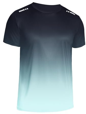 Weardear Sport Tshirts Herren Funktionsshirt Sportshirt Kurzarm Fitnessshirt Trainingsshirt Farbverlauf Sport Muskelshirt Herren Hellgrün M