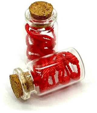 arana's - Bracciale sette nodi rosso originale - Contro il malocchio - Filo rosso destinazione protezione energia negativa - Amuleto buona fortuna e amicizia - Uomo donna coppia amici, Desde 11 cm a