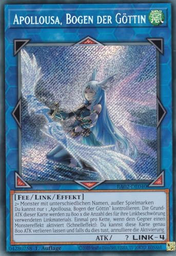 RA02-DE040 - Apollousa, Bogen der Göttin - Secret Rare - 1. Auflage - Deutsch - 25th Anniversary Rarity Collection II - mit LMS Trading Fieldcenter-Karte Yugioh