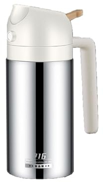 DSFGRTJ Spray Huile Cuisine Air Fryer 2 en 1 INOX Spray Huile d'olive Distributeur Huile d'olive avec Poignée Antidérapante pour Grillades Pâtes Barbecue Cuisine(White,360ml)