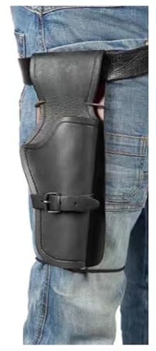 WSFZEG Mittelalterlicher PU-Leder Pistolenholster, Steampunk Vintage Revolver Holster Pirat Flintlock Holster Western Cowboy Revolver Tasche Renaissance Cosplay Kostüm Zubehör