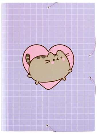 Grupo Erik Mappe A4 Sammelmappe Pusheen Fanartikel Dokumentenmappe Gummizug - Heftmapppe Schule Zubehör Heftbox Schulranzen Eckspanner Ordnungsmappe Büro