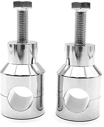 ASJFGTEH 1 25 mm Motorrad Aluminium -Lenkerhandlattbalken -Adapter Risers Klemmhalterungen/Passform for Harley Bobber Cruisers Fatboy/Fit for Hon.da Shadow(Chrome)