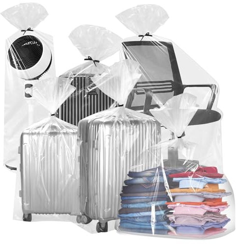 Extra Large Clear Plastic Storage Bags, 90 * 120CM(35.4x47.2inch), 5 PCS Clear Plastic Storage Bags, Flat Large Storage Bag Thickened and Sturdy for Luggage Suitcase Furniture Comforter Chair