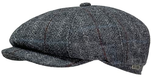 WEROR Schiebermütze Herren Schirmmütze Herrenmütze Newsboy Flat Cap Mütze | Klassisch, Retro, Newsboy, Gatsby, Bakerboy Cap, 8-Panel, Metalllogo, gefüttert mit Steppfutter für Herbst und Winter
