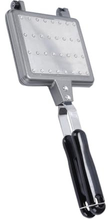 SHOWERORO Nonstick Waffelbackform Aus Aluminiumlegierung Handgefertigte Waffelpfanne Für Leckere Belgische Waffeln Antihaftbeschichtet Hitzeisoliert Und Leicht Zu Reinigen