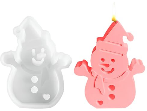 Stampi in silicone – Stampi a forma di pupazzo di neve, stampi in silicone per realizzare figure di pupazzo di neve, decorazione stagionale per la casa, facilmente sformare stampi per cioccolato,