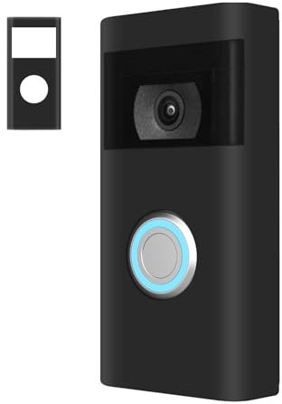 Silicone Skin Case Compatible with Ring Video Doorbell (2 Gen) Cover with Sun Glare, UV and Weather Protection (Black-New)