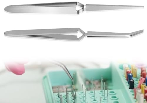 Emezddo 2 pezzi di pinzette,pinzette a schegge con bloccaggio a croce di precisione,pinzette a croce curve e dritte,pinzette a punta in acciaio inossidabile,pinzette per saldatura