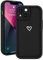 Micoden for iPhone 13 Case Cute Girls Silicone Shockproof Protective Bumper Case with Love Heart Pattern Design for iPhone 13-Black