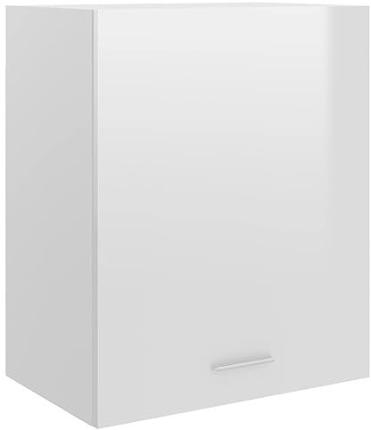 Myheimly Küchenschrank,Unterschrank Küche, Küchenmöbel, Küchenzeile,Standschrank Küche,Wandschränke,Aufbewahrungsschrank Hängeschrank Hochglanz-Weiß 50x31x60 cm Holzwerkstoff