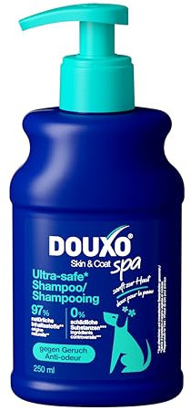 DOUXO Skin & Coat SPA – Ultra-Safe* Shampoo gegen Geruch für Hunde, 250 ml, reinigt die Haut und spendet Feuchtigkeit, entfernt Gerüche, hinterlässt angenehm duftendes Fell, hautfreundliche Rezeptur