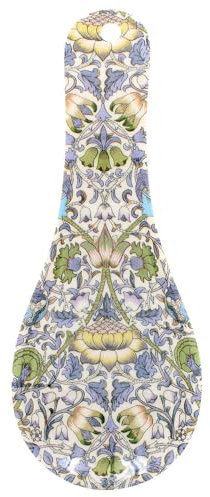 The Leonardo Collection Lodden Spoon Rest by William Morris | Porcelain Kitchen Utensil Holder Dish | Classic Arts and Crafts Floral Design | Elegant Cooking Accessory | Stylish British Home Gift