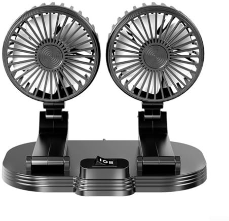 Ventilateur USB à double tête réglable à 360 degrés pour le confort de la maison et du véhicule