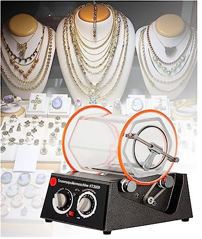 1Kg 5Kg Rotary Tumbler Surface Polisseuse Bijoux Tambour Machine De Polissage KT2000 KT6808 Tumbling Mini-Tumbler Outils De Finition pour Sceaux, Bijoux, Verre, Pierres Précieuses(Capacity - 1 kg)