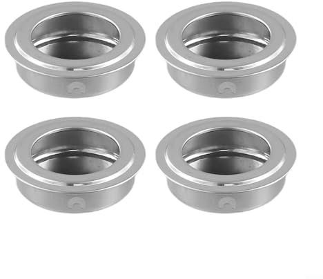 EasyByMall Juego de 4 tiradores empotrables de acero inoxidable para puertas correderas y cajones