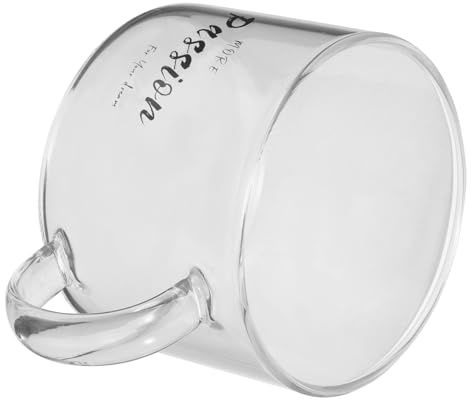 OFFSCH Taza de Café de Vidrio Creativa y Única de 500ml con Asa, Diseño Versátil para Oficina y Café, Adecuado para Desayuno y Bebidas Calientes