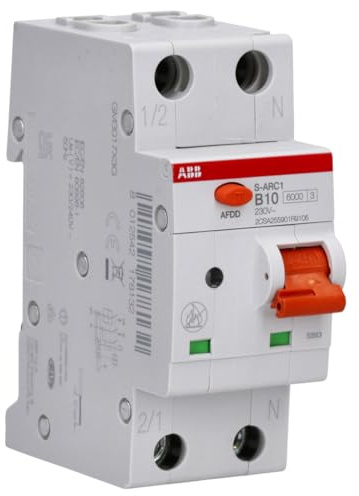 ABB S-ARC1 B10 AFDD + LS – Fehlerlichtbogen-Schutzeinrichtung 10 A, B-Charakteristik, 1P+N, 6 kA, 2TE, Brandschutzschalter mit Leitungsschutz für Hutschiene 2CSA255901R9105