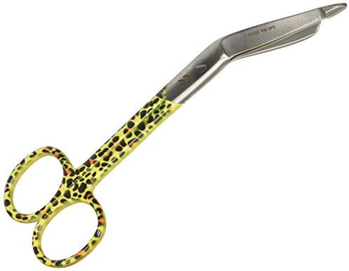 Gima - Lister-Verbandschere für Krankenpfleger, Leoparden-Fantasie, aus rostfreiem Stahl, seidenglänzend und pulverbeschichtet, Länge 14 cm, zum professionellen Gebrauch