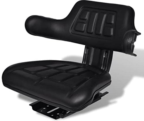vidaXL Asiento de tractor, asiento para cortacésped con base ajustable, asiento universal para tractor, asiento de carretilla elevadora para excavadora de furgoneta, PVC de acero
