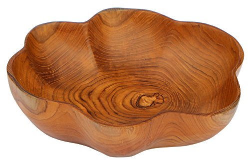 Wogeka Exquisite 30 cm Holzschale Teakholz Deko Holz Schale Handarbeit Bali Teak 01