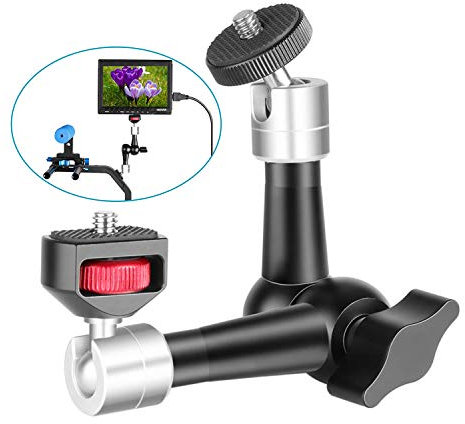 NEEWER Braccio snodato regolabile da 7 pollici con entrambe le viti filettate da 1/4 pollici, compatibile con fotocamera DSLR Rig, luce LED, monitor di campo e flash, ecc. Carico fino a 3