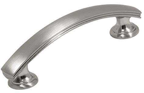 Hickory Hardware P2143-SN-10B American Diner Collection Zuglasche, 7,6 cm Lochmitte, satiniertes Nickel, 10 Stück