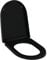 vidaXL Toilettensitz mit Absenkautomatik Quick-Release-Design Toilettendeckel WC Sitz Deckel Klodeckel Toilettenbrille Klobrille Schwarz 46x36,5cm