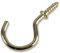 Duratool D00867 Brass Plated Shouldered Cup Hook, 32 mm Length, Pack of 10