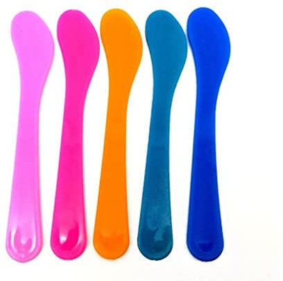 Milisten 10pcs Cosmetic Spatula Plastic Makeup Spatula Facial Cream Mask Scoop Spoon for Mixing and Sampling (Random Color)