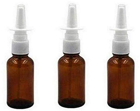 VASANA 3 Stück nachfüllbare 30 ml bernsteinfarbene Glas-Nasen-Sprühflaschen für Make-up-Parfüm-Aufbewahrungsbehälter für kolloidales Silber und Kochsalz, bernsteinfarben, 30 ml