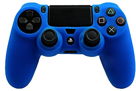 Goliton 2 fundas de goma de silicona suave de gel compatibles con el controlador Sony Playstation 4 PS4 (azul)