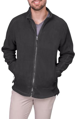 HRM 1201 Full-Zip Blouson Premium Micro Polaire I Veste Fonctionnelle Vêtements de Travail I Habits Hommes Haute Qualité et Durables, Gris Foncé, XL Men's