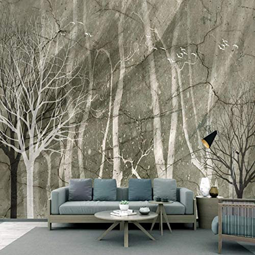 3D Tapete Abstrakter Birkenstamm 250x175cm 3D Vlies Wand Tapete Wohnzimmer Schlafzimmer Büro Flur Dekoration Wandbilder Moderne Wanddeko Tapeten