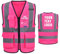 pink personalised high vis vest adult Printed Hi Vis Vests Class 2 Zipper with Pockets LOGO Customised Hi Viz High Visibility Reflective Safety Vest Security Waistcoat EN20471
