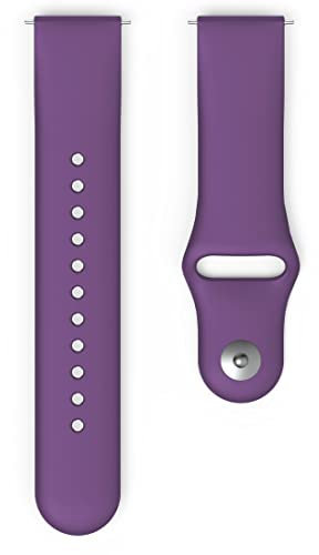 Hama Fitbit Uhrenarmband 22 mm (verstellbares Ersatzarmband für Smartwatch Fitbit Versa 2, Versa, Versa Lite, Fitbit Armband zum Tauschen, Silikon Wechselarmband, Edelstahl Knopf) lila