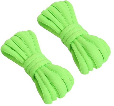 VSUDO 130 cm Lacci Verde Neon Ovali per Scarpe Sneaker, Neon Green Oval Sport Laces, Lacci Verde Neon per Scarpe da Corsa, Stringhe per Scarpe Verde Neon per Donna o Uomo (2 Paia-Verde Neon-130cm)