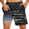 UOER Amerikanische Flagge Herren Badehose Schwarz USA Flagge Badeshorts US Flagge Board Shorts Badeanzüge Amerika Strandshorts, Stil 2, Large