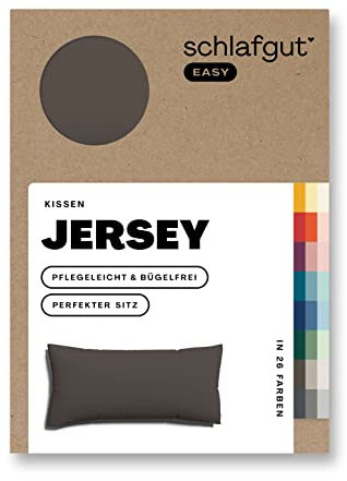 Schlafgut Easy Jersey Kissenbezug 40x80 cm Sand Deep mit 100% Baumwolle, superweicher & atmungsaktiver Kopfkissenbezug
