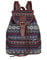 Rucksack Bohemien Klassisch Rucksackhandtaschen Klein Leder und Oxford-Stoff Freizeitrucksack mit Kordelzug und Klappe für Schule Einkaufen Reise Arbeit
